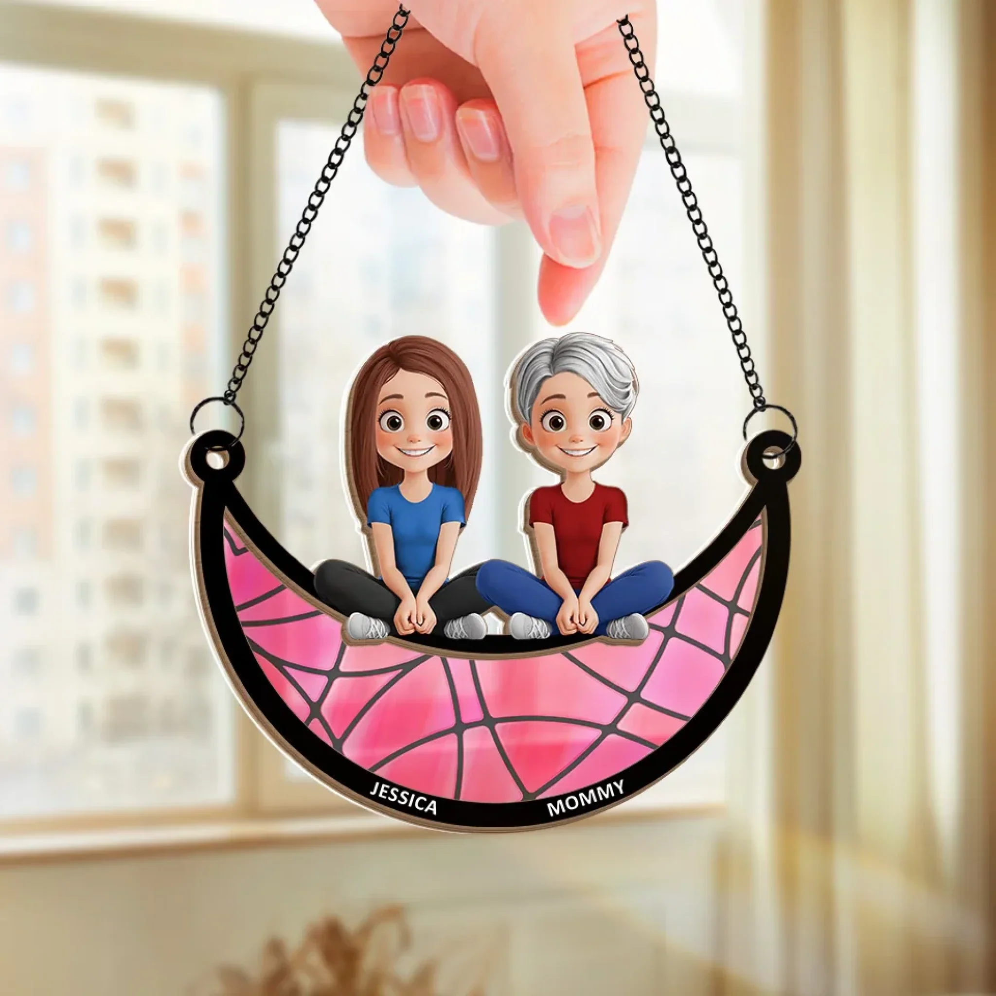 Perfect For Honoring The Woman Who Made Your First Home - Family Personalized Window Hanging Suncatcher Ornament - Gift For Mom - Image 3