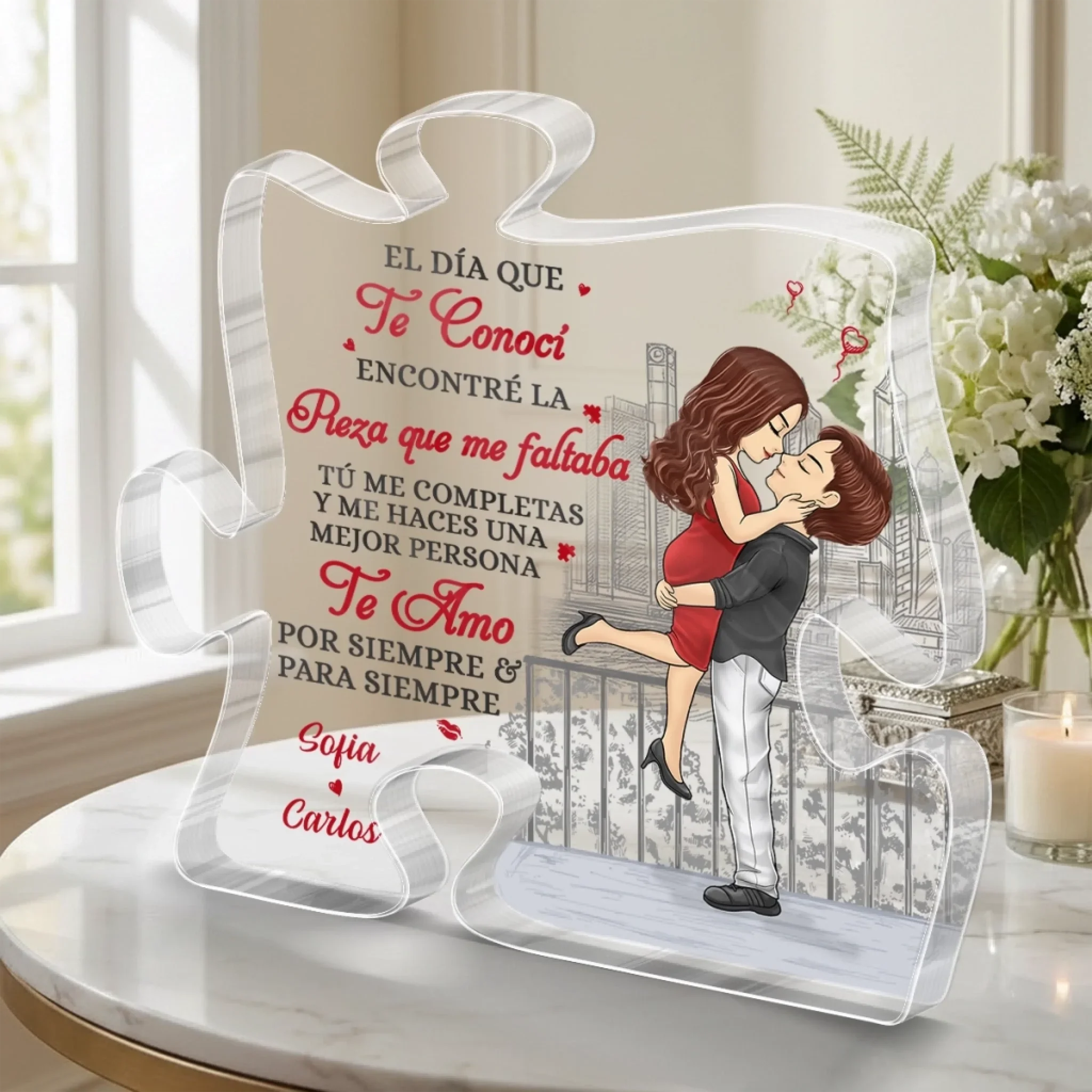 Placa Acrílica Personalizada En Forma De Rompecabezas – Regalo De Aniversario De Bodas Para Esposo Y Esposa, Para Él Y Para Ella – Encaje Perfecto Para Siempre - Image 3