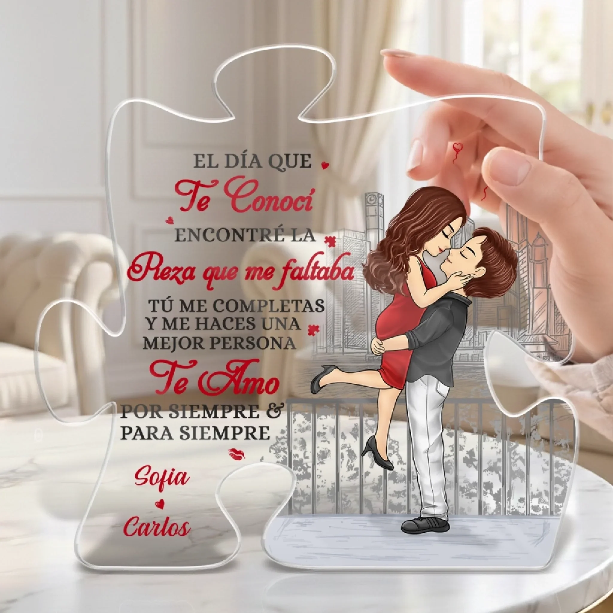 Placa Acrílica Personalizada En Forma De Rompecabezas – Regalo De Aniversario De Bodas Para Esposo Y Esposa, Para Él Y Para Ella – Encaje Perfecto Para Siempre - Image 4