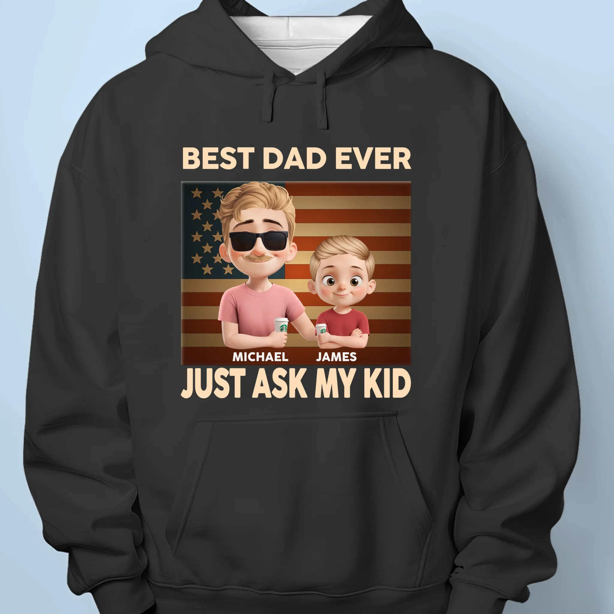 Proud Dad Of Awesome Kids - Family Personalized Custom Unisex T-shirt, Premium T-shirt, Hoodie - Father's Day, Gift For Dad, Grandpa - Image 7