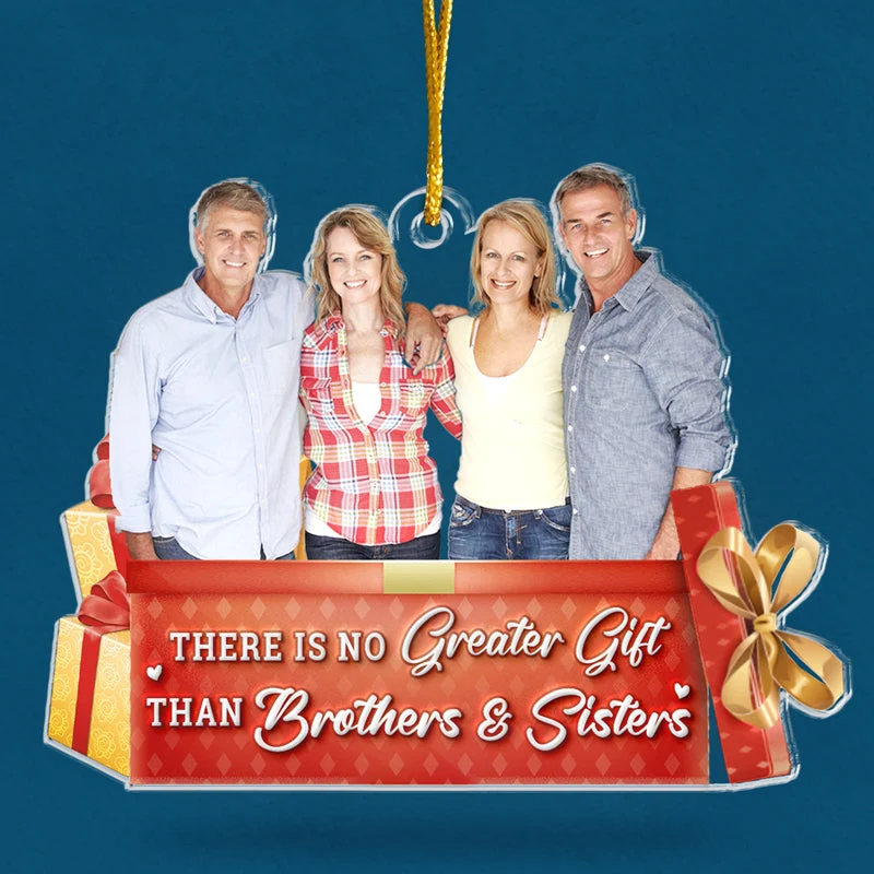 Siblings Custom Photo The Christmas Spirit Lives Here - Family Personalized Custom Ornament - Acrylic Custom Shaped - Christmas Gift For Siblings, Brothers, Sisters, Cousins, Friends - Image 3