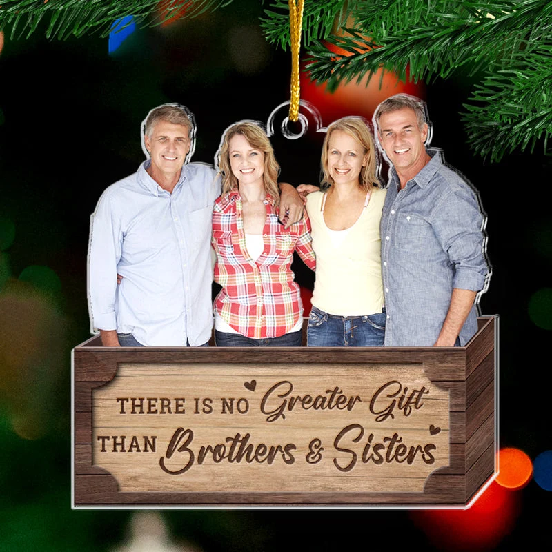 Siblings Custom Photo The True Spirit Of Christmas - Family Personalized Custom Ornament - Acrylic Custom Shaped - Christmas Gift For Siblings, Brothers, Sisters, Cousins, Friends - Image 2