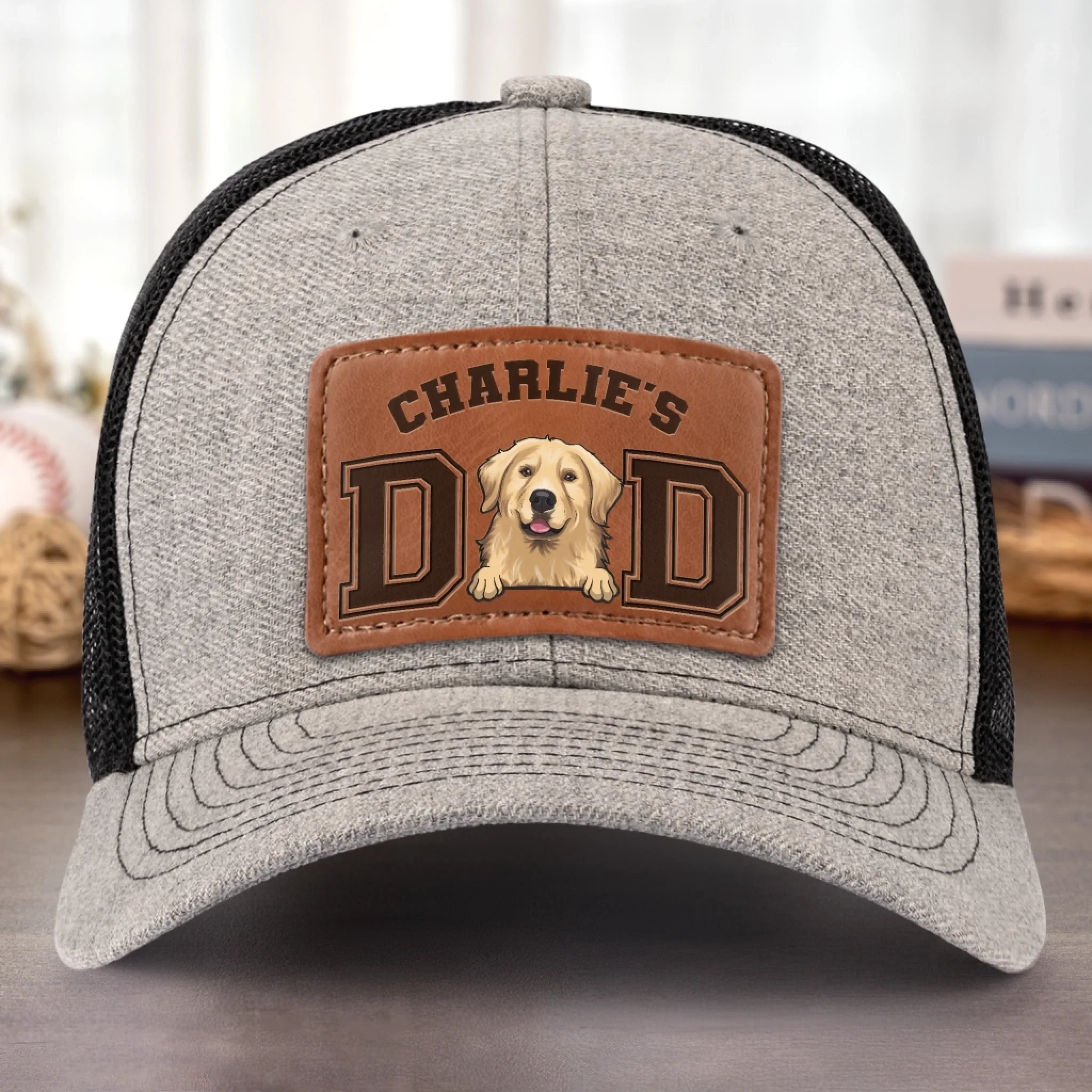 Tails Wag For This Guy - Dog Personalized Custom Leather Patch Hat - Father's Day, Gift For Pet Owners, Pet Lovers - Image 5