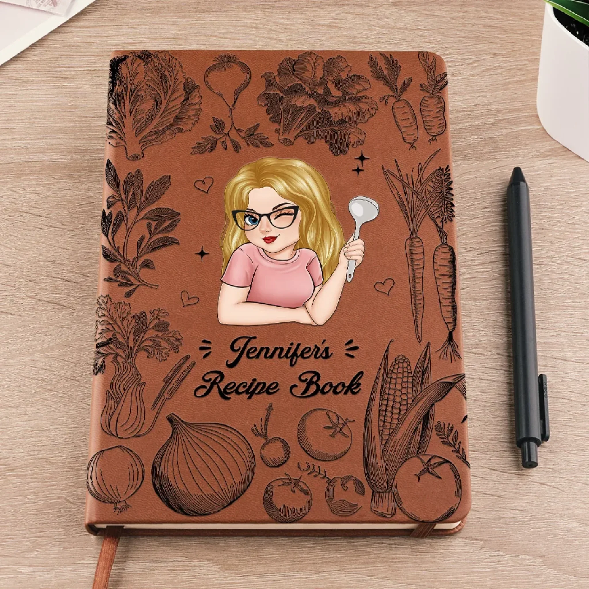 Take A Moment For Yourself Every Day - Family Personalized Custom Leather Journal - Mother's Day Gift For Mom, Yourself, Best Friends, Siblings, Family Members