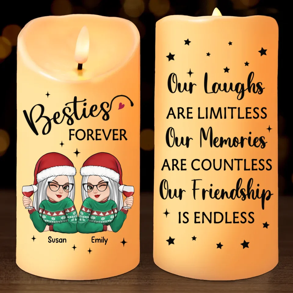 Thank you For Being My Friend - Bestie Personalized Custom LED Candle - Christmas Gift For Best Friends, BFF, Sisters - Image 2