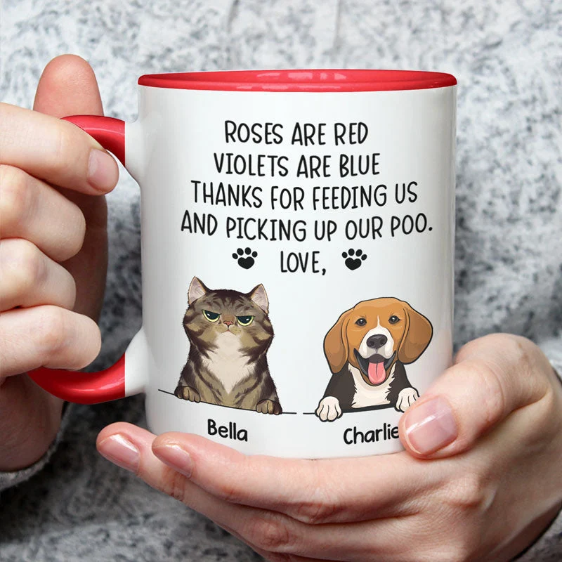 Thanks For Always Feeding Me - Dog & Cat Personalized Custom Accent Mug - Christmas Gift For Pet Owners, Pet Lovers - Image 3