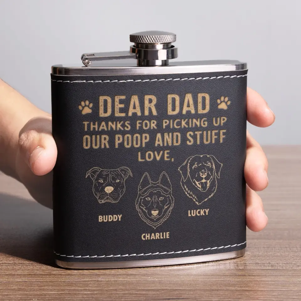 Thanks For Picking Up My Poop - Dog Personalized Custom Hip Flask - Gift For Pet Owners, Pet Lovers - Image 2