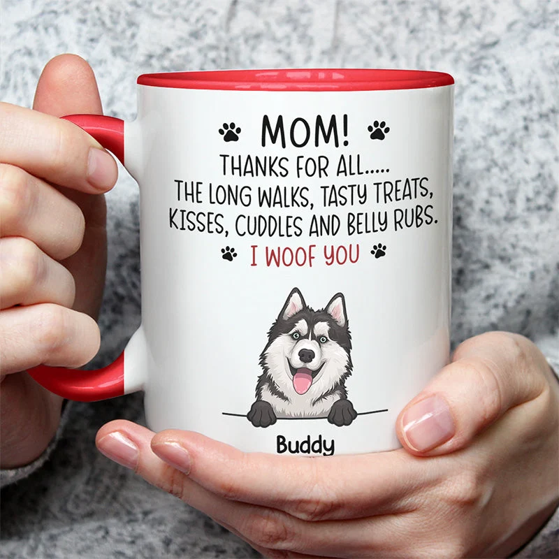 Thanks For The Daily Strolls - Dog Personalized Custom Accent Mug - Gift For Pet Owners, Pet Lovers - Image 3