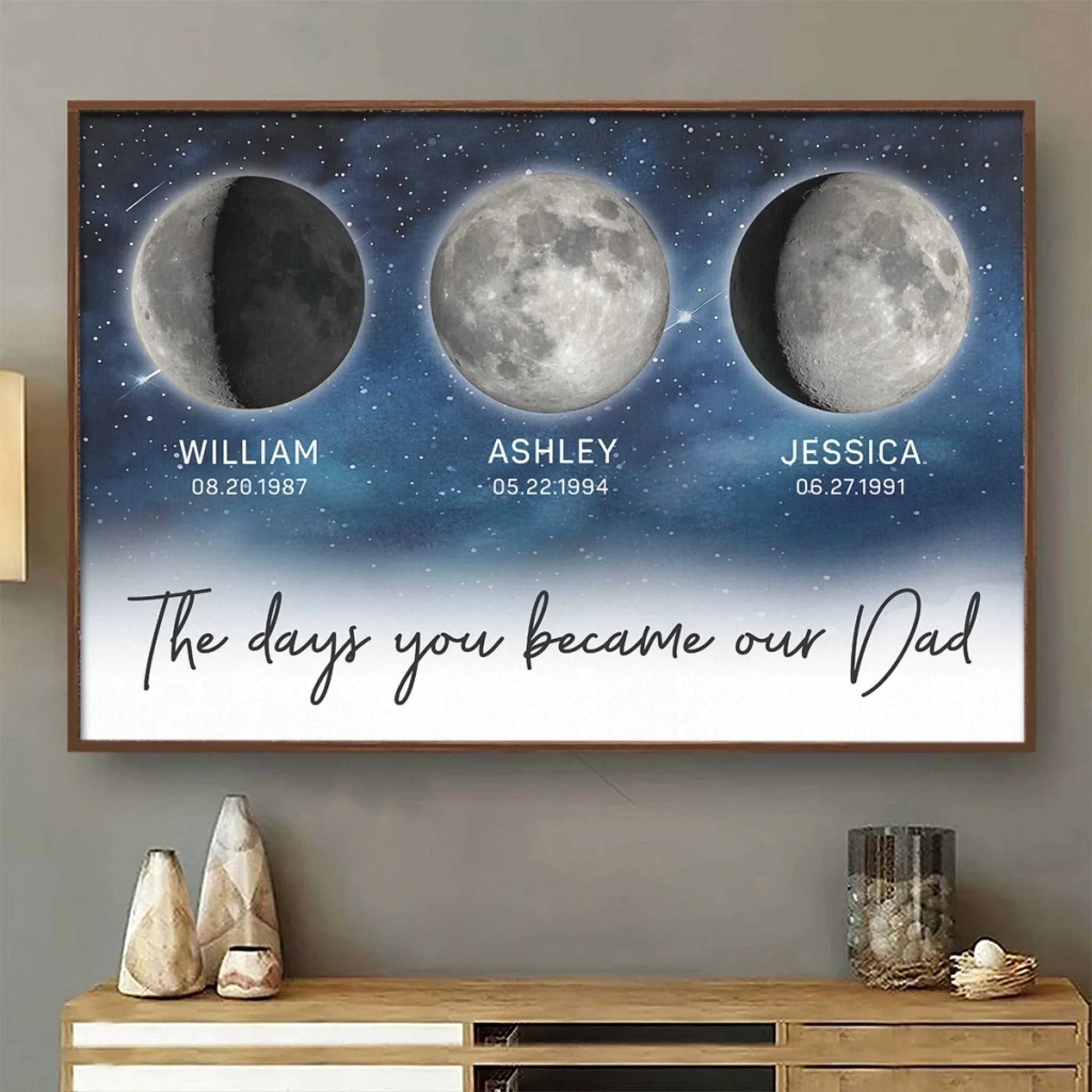 The Days You Became Our Dad - Family Personalized Custom Horizontal Poster - Father's Day, Gift For Dad, Grandpa - Image 3