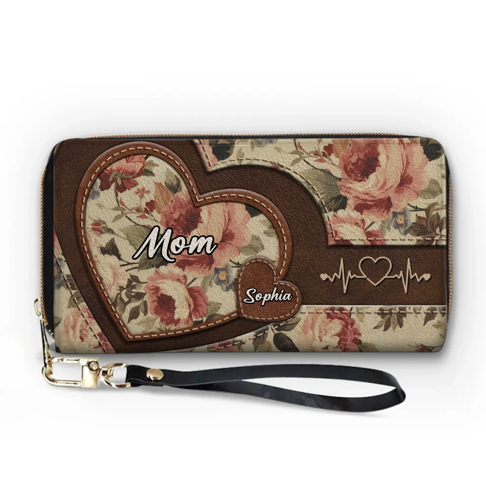 The Heart Of The Family - Family Personalized Custom Leather Long Wallet - Mother's Day, Gift For Mom, Grandma - Image 2