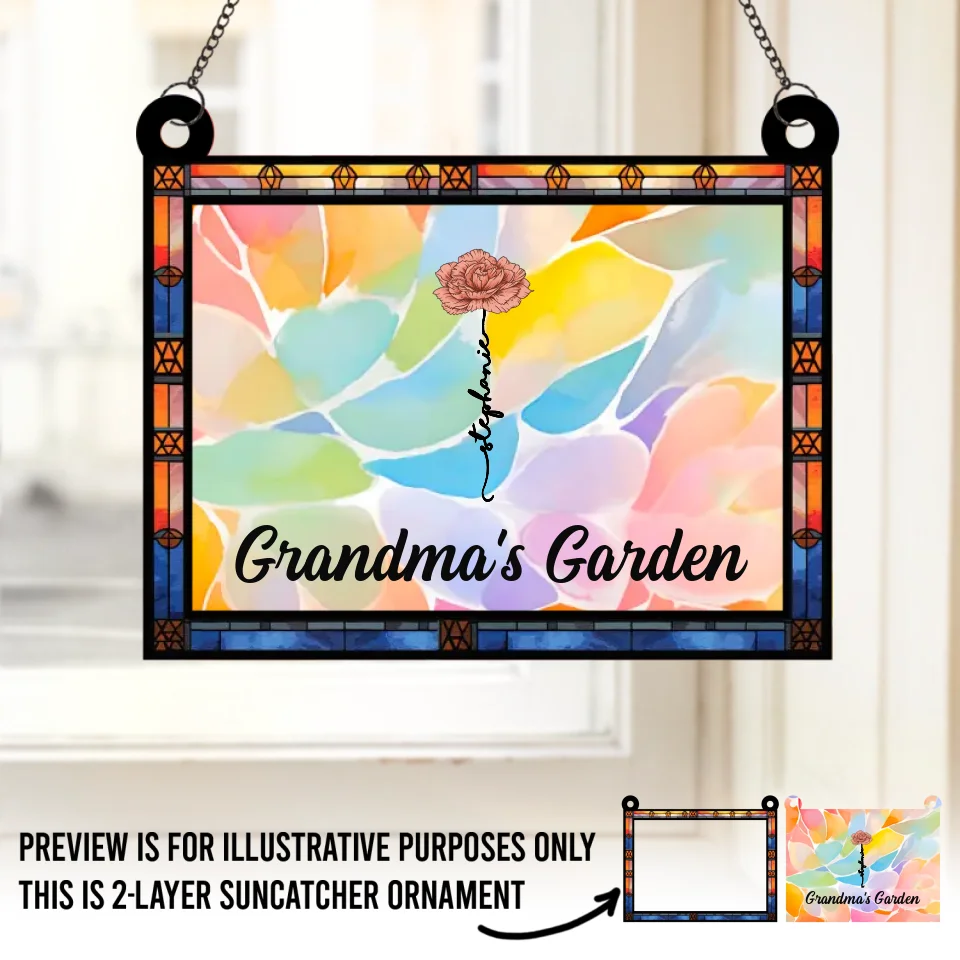The True Power Behind The Power - Family Personalized Window Hanging Suncatcher - Gift For Mom, Grandma - Image 2
