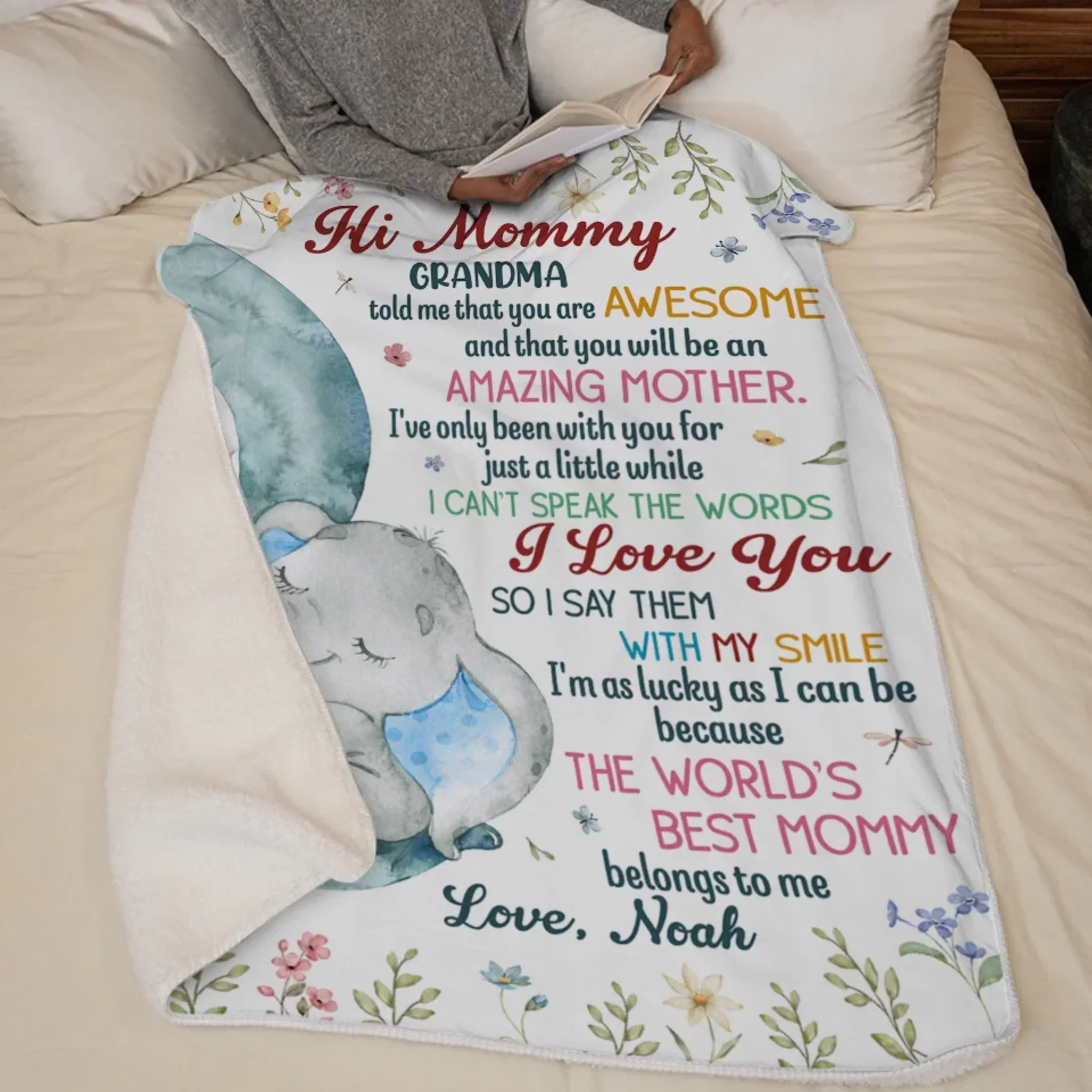 The World's Best Mommy - Family Personalized Custom Blanket - Mother's Day, Baby Shower Gift, Gift For First Mom - Image 5