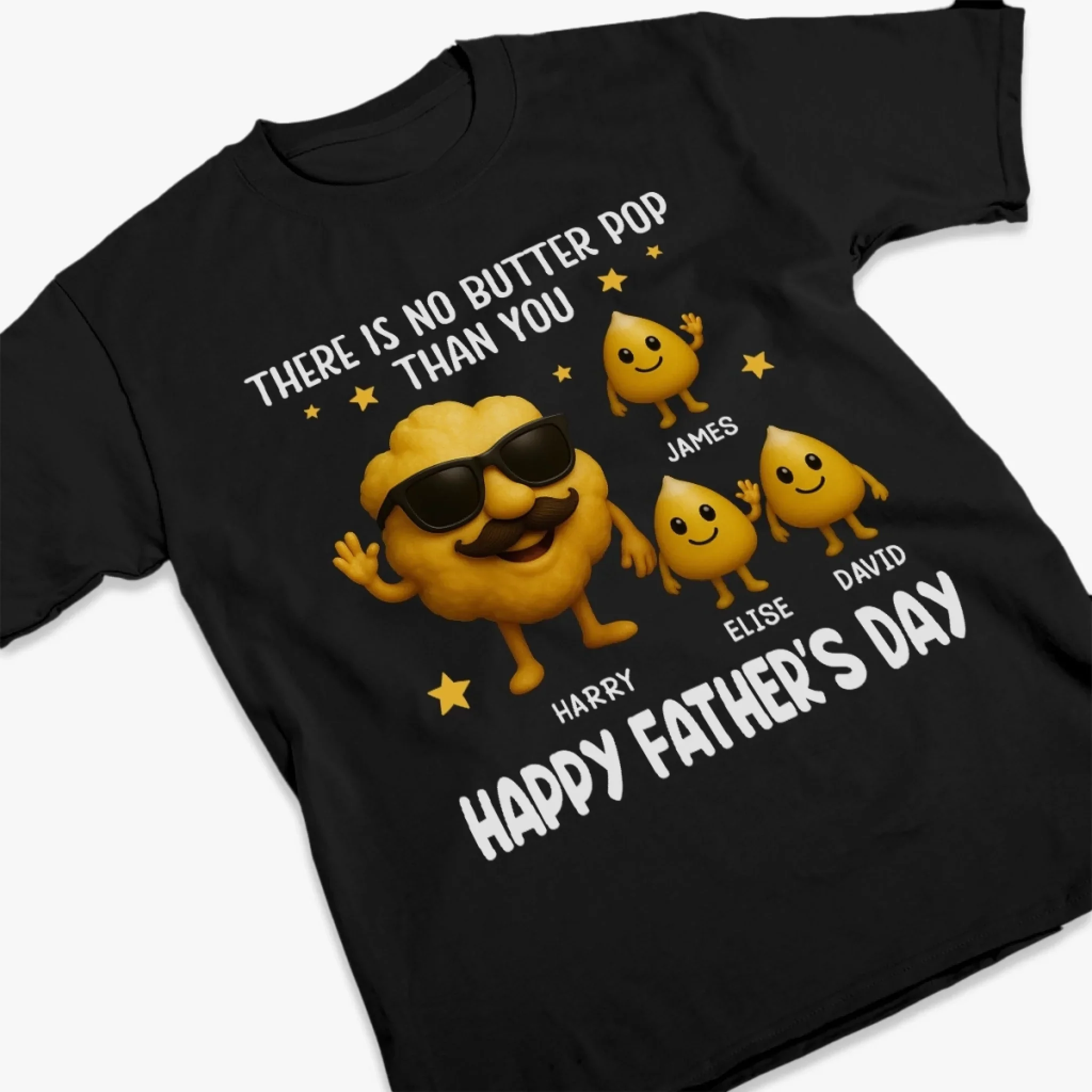 There Is No Butter Pop Than You - Family Personalized Custom Unisex T-shirt, Premium T-shirt, Hoodie - Father's Day, Gift For Dad, Grandpa - Image 3