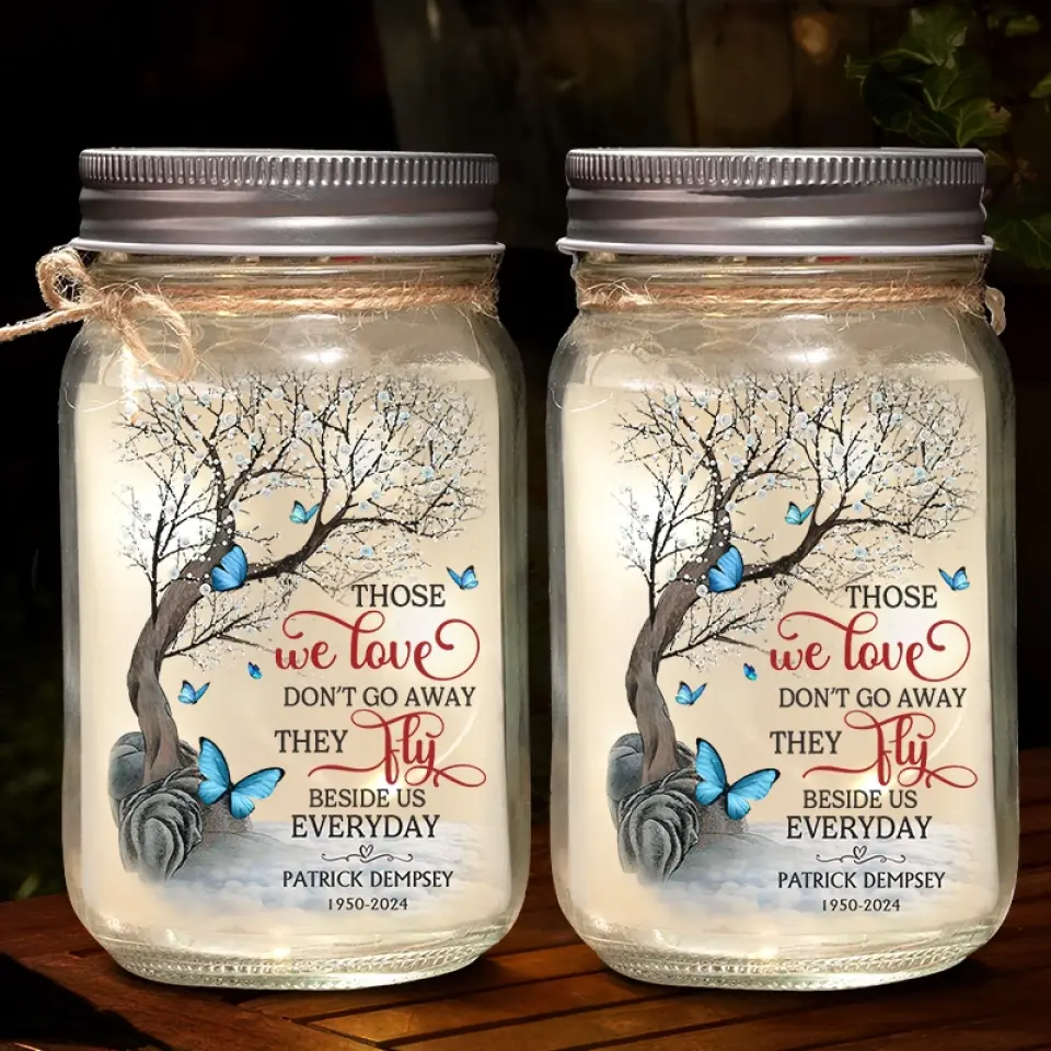 They Fly Beside Us Everyday - Memorial Personalized Custom Mason Jar Light - Sympathy Gift For Family Members - Image 3