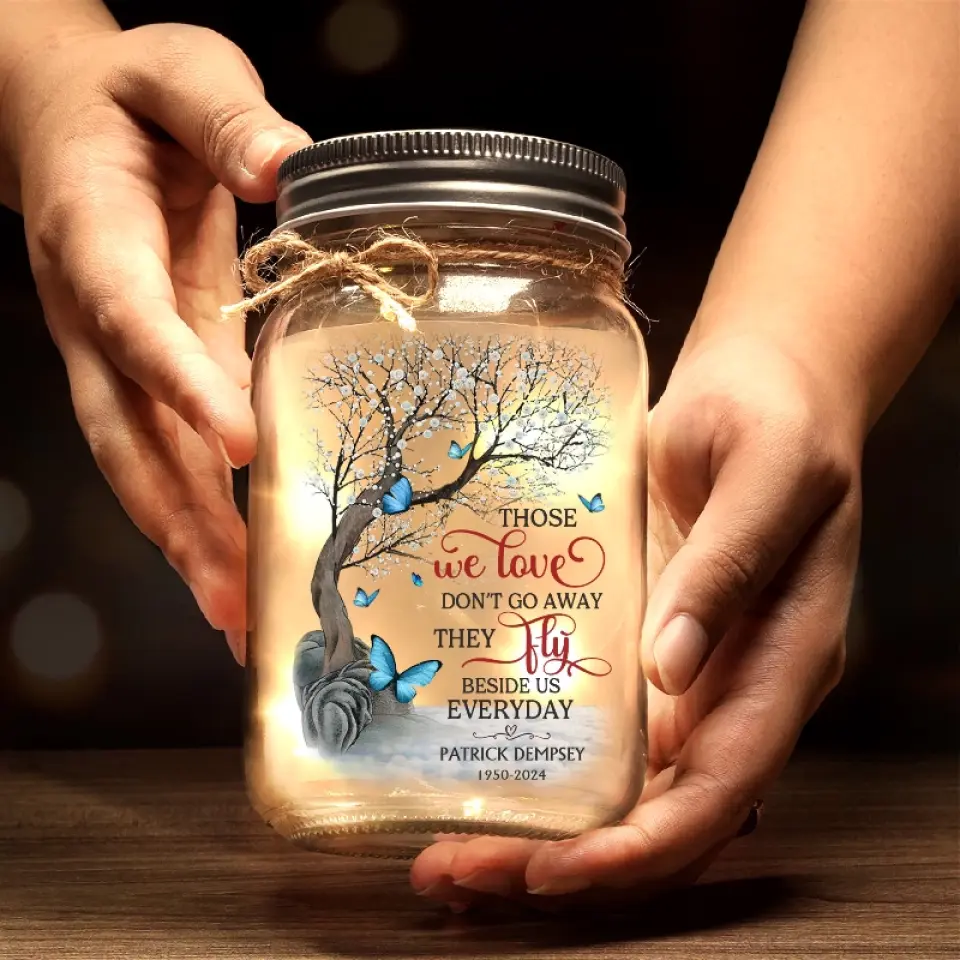 They Fly Beside Us Everyday - Memorial Personalized Custom Mason Jar Light - Sympathy Gift For Family Members - Image 4
