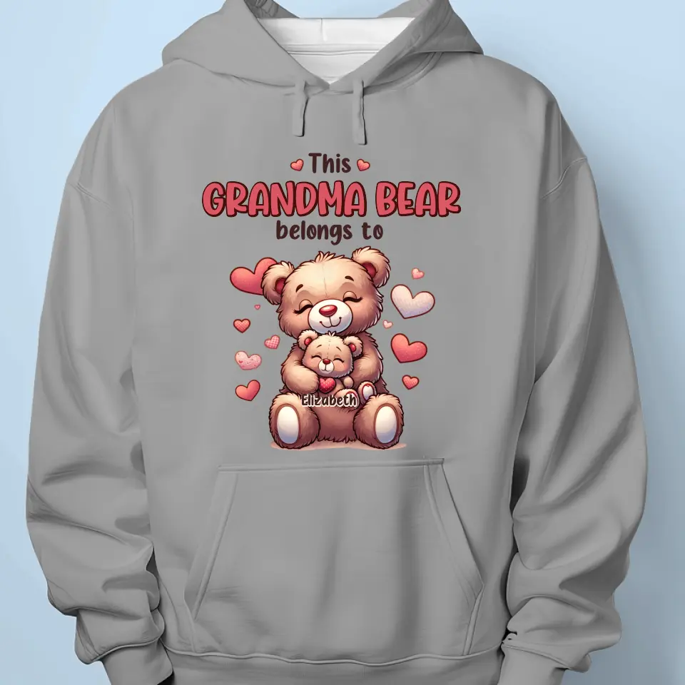 This Grandma Bear Belongs To - Family Personalized Custom Unisex T-shirt, Hoodie, Sweatshirt - Mother's Day, Gift For Mom, Grandma - Image 5