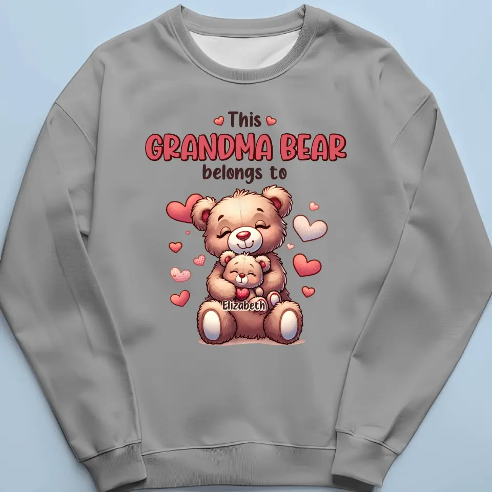 This Grandma Bear Belongs To - Family Personalized Custom Unisex T-shirt, Hoodie, Sweatshirt - Mother's Day, Gift For Mom, Grandma - Image 6