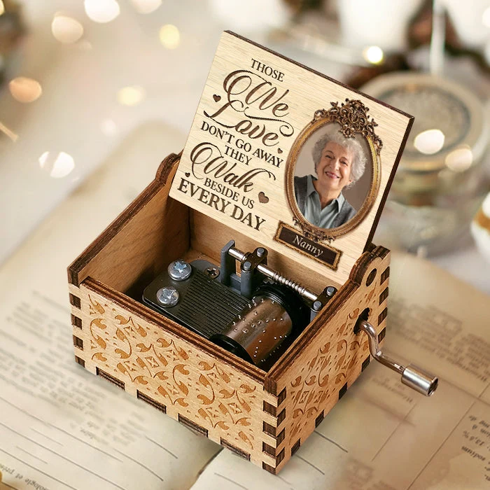 Those We Love Don't Go Away - Personalized Music Box - Upload Image, Memorial Gift, Sympathy Gift - Image 2