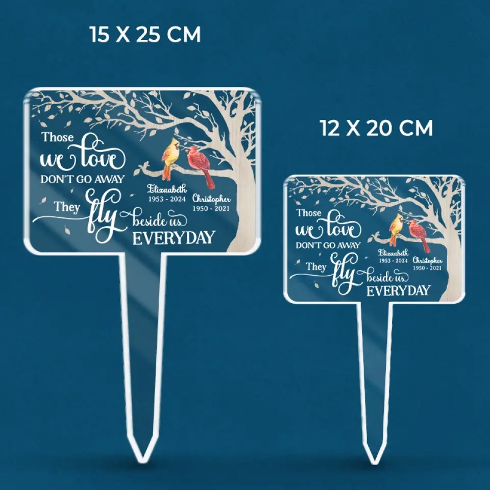 Those We Love Don't Go Away, They Fly Beside Us Every Day - Memorial Personalized Custom Stain Glass Style Acrylic Garden Stake - Sympathy Gift For Family Members - Image 6