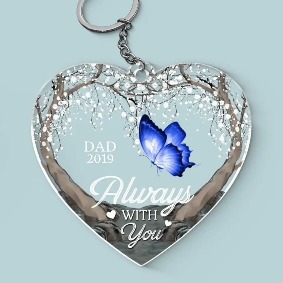 Time Passes, Love Remains - Memorial Personalized Custom Shaped Acrylic Keychain - Sympathy Gift For Family Members - Image 2