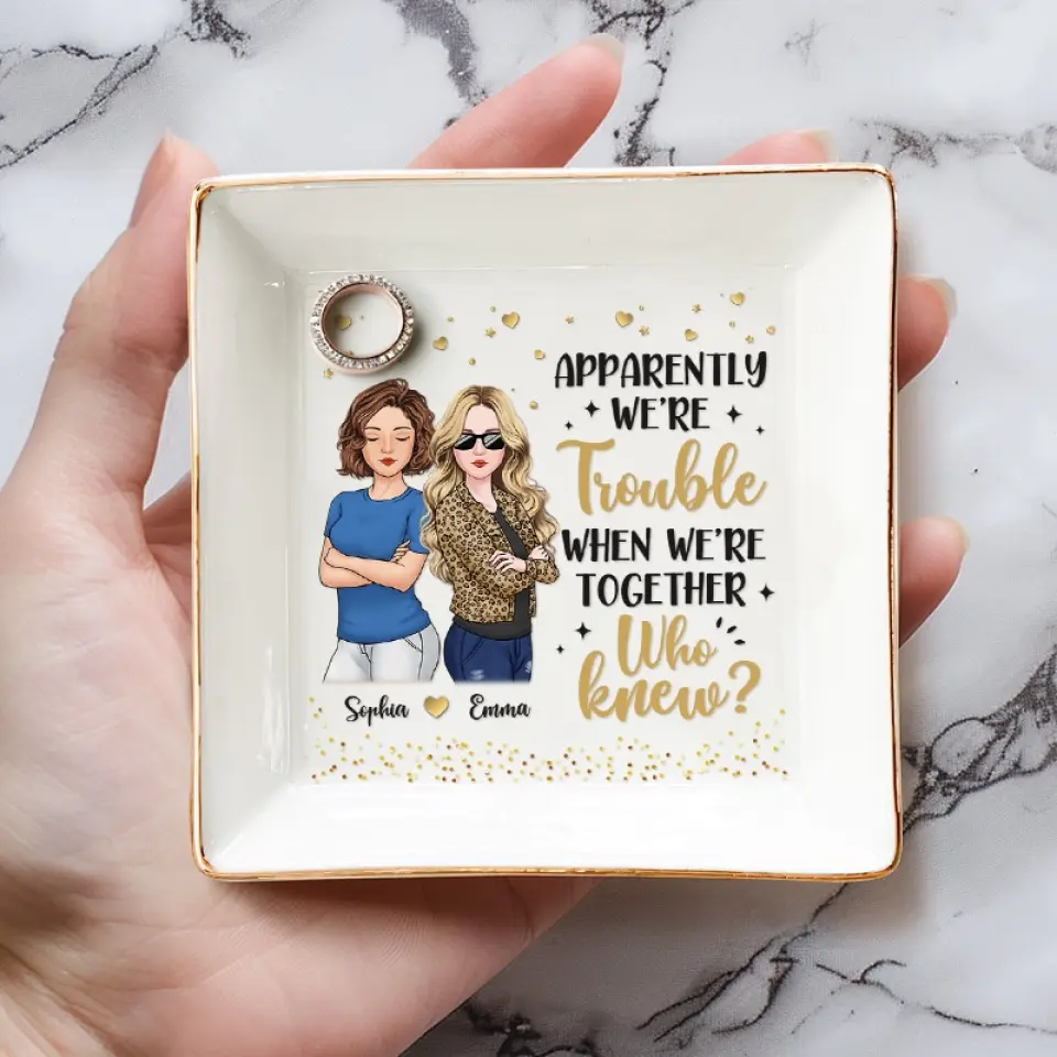 To Friendship Every Burden's Light - Bestie Personalized Custom Jewelry Dish - Gift For Best Friends, BFF, Sisters - Image 4