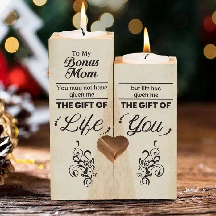 To My Bonus Mom, Life Has Given Me The Gift Of You - Family Candle Holder - Christmas Gift For Mom - Image 2