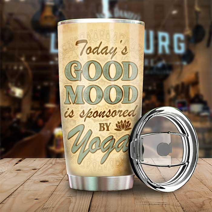 Today’s Good Mood Is Sponsored By Yoga - Personalized Tumbler - Gift For Yoga Lovers - Image 3