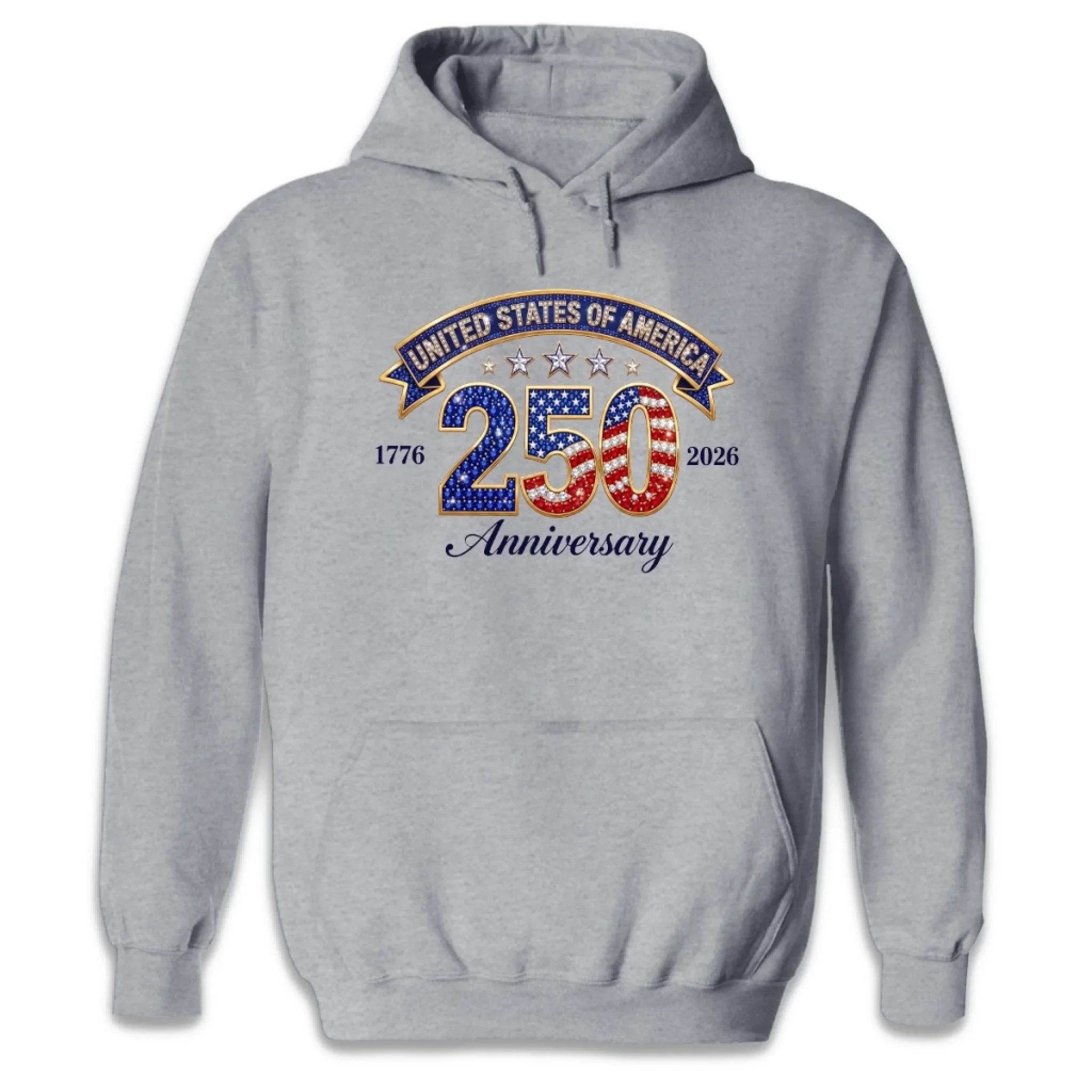 Unisex T-shirt, Premium T-shirt, Hoodie - America 250th Anniversary Gifts For Men And Women - American Flag Glitter Star - Image 6
