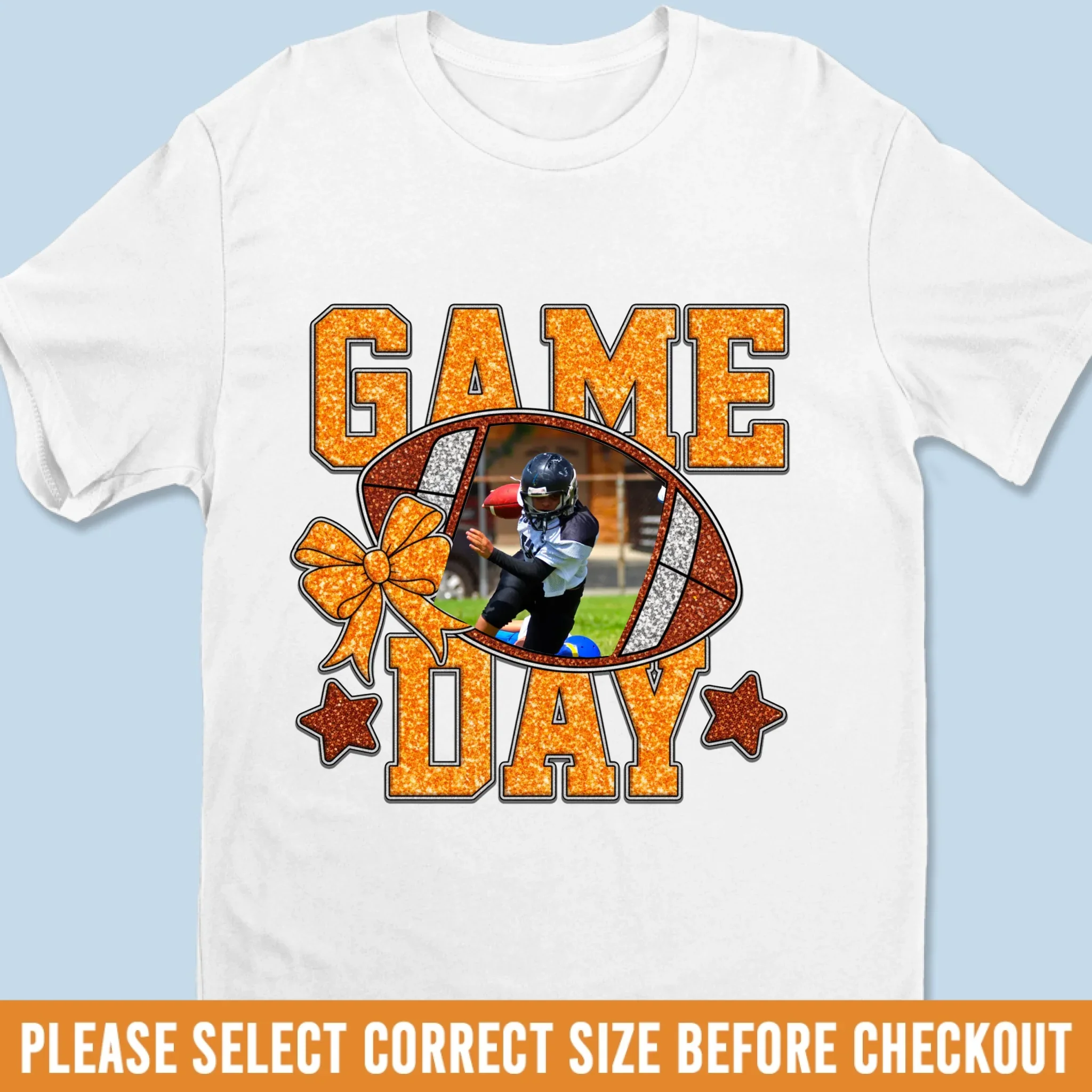 Upload Photo Football Cheer GameDay T-shirt, Hoodie - Personalized Birthday Football Gifts For Mom, American Football Players, Football Lovers, NFL Fans, - American Football Senior GameDay - Image 2