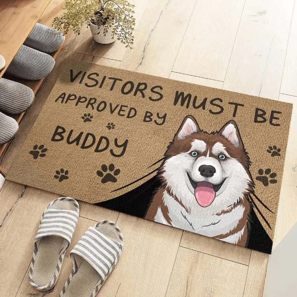 Visitors Must Be Approved By The Dogs - Dog Personalized Custom Home Decor Decorative Mat - House Warming Gift For Pet Owners, Pet Lovers - Image 9