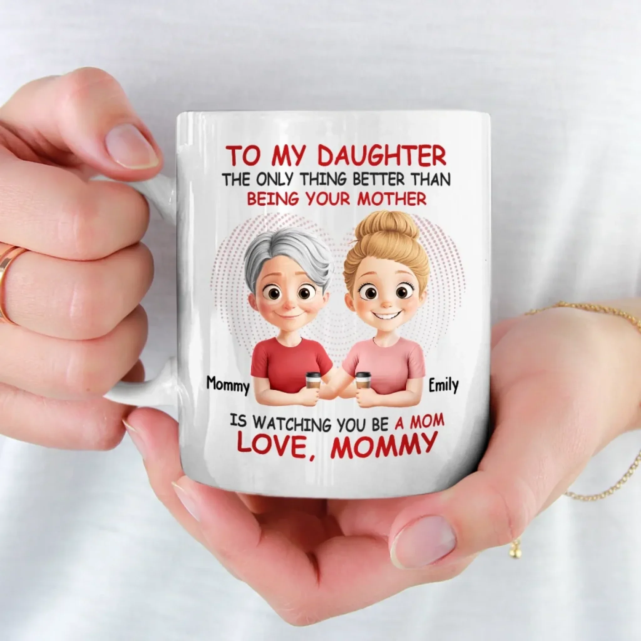 Watching You Become A Mom Is My Greatest Joy - Family Personalized Custom Mug - Mother's Day, Gift For Daughter - Image 3