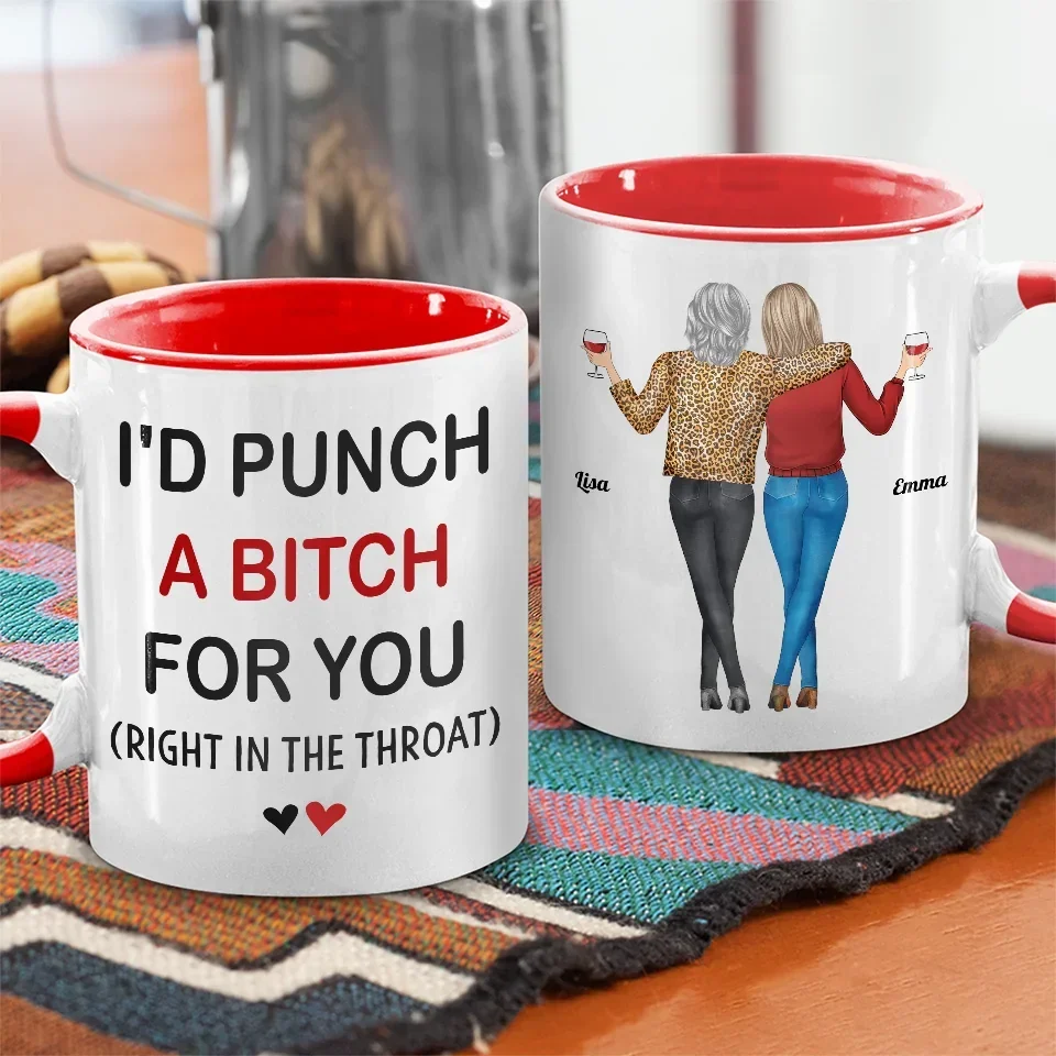 We Fit Together Like Fun And Funny - Bestie Personalized Custom Accent Mug - Christmas Gift For Best Friends, BFF, Sisters - Image 2