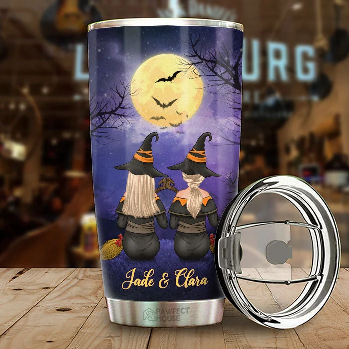 We're The Weirdos Mister - Personalized Witch Tumbler - Gift For Witches, Bestie, Best Friend, Sister, Birthday Gift For Bestie And Friend, Halloween Gift - Image 2