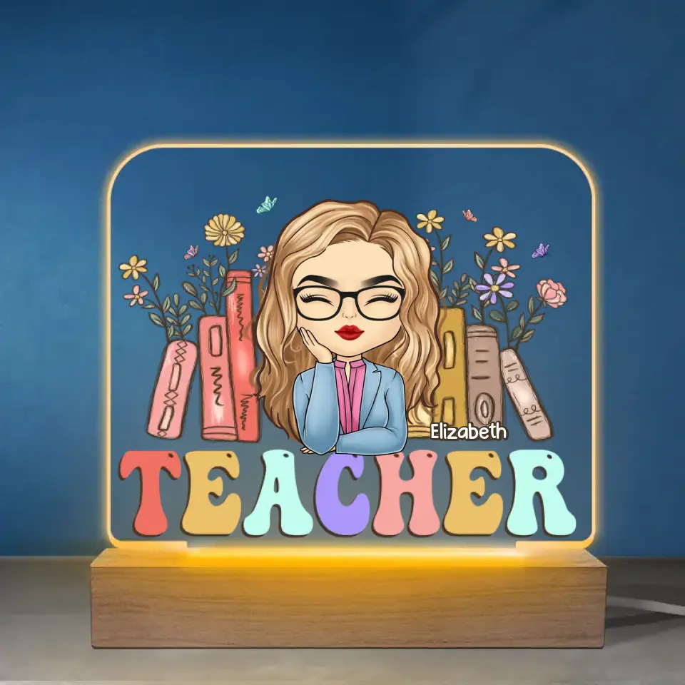 Where Passionate Teaching Takes Root - Teacher Personalized Custom Rectangle Shaped 3D LED Light - Gift For Teacher - Image 2
