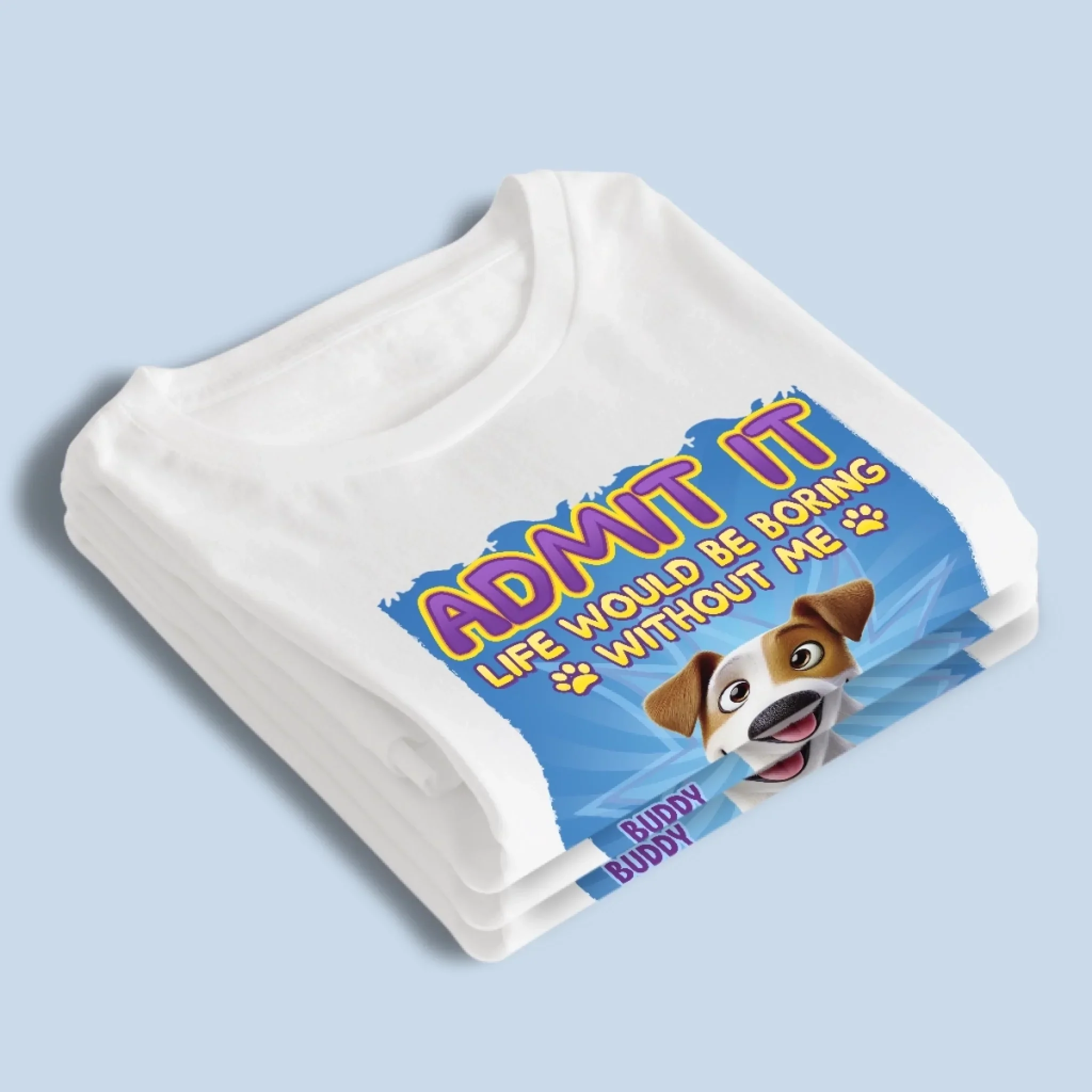 Whispers Of Love In Blue - Dog & Cat Personalized Custom Unisex T-shirt, Premium T-shirt, Hoodie - Father's Day,  Gift For Dad, Pet Owners, Pet Lovers - Image 4