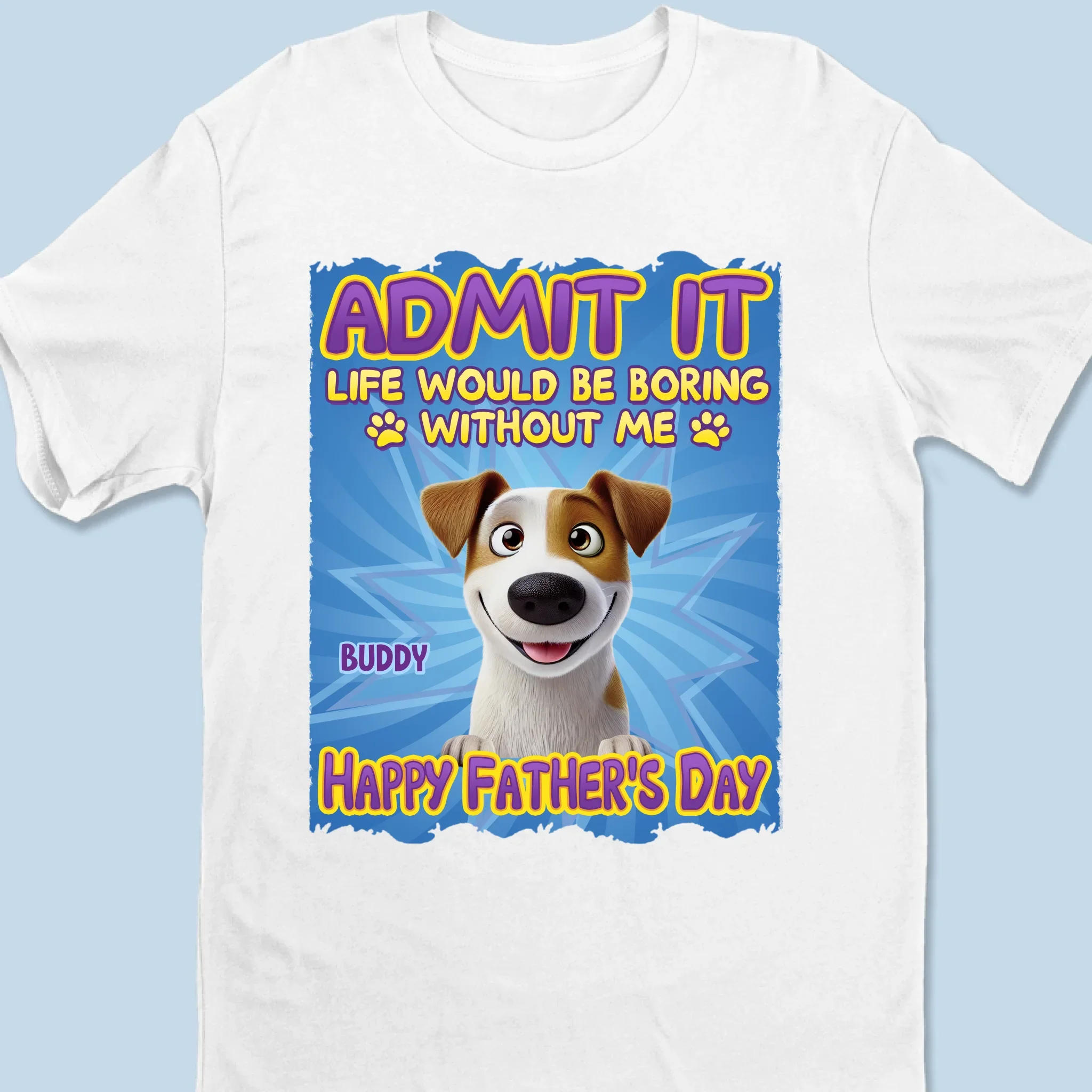 Whispers Of Love In Blue - Dog & Cat Personalized Custom Unisex T-shirt, Premium T-shirt, Hoodie - Father's Day,  Gift For Dad, Pet Owners, Pet Lovers - Image 6