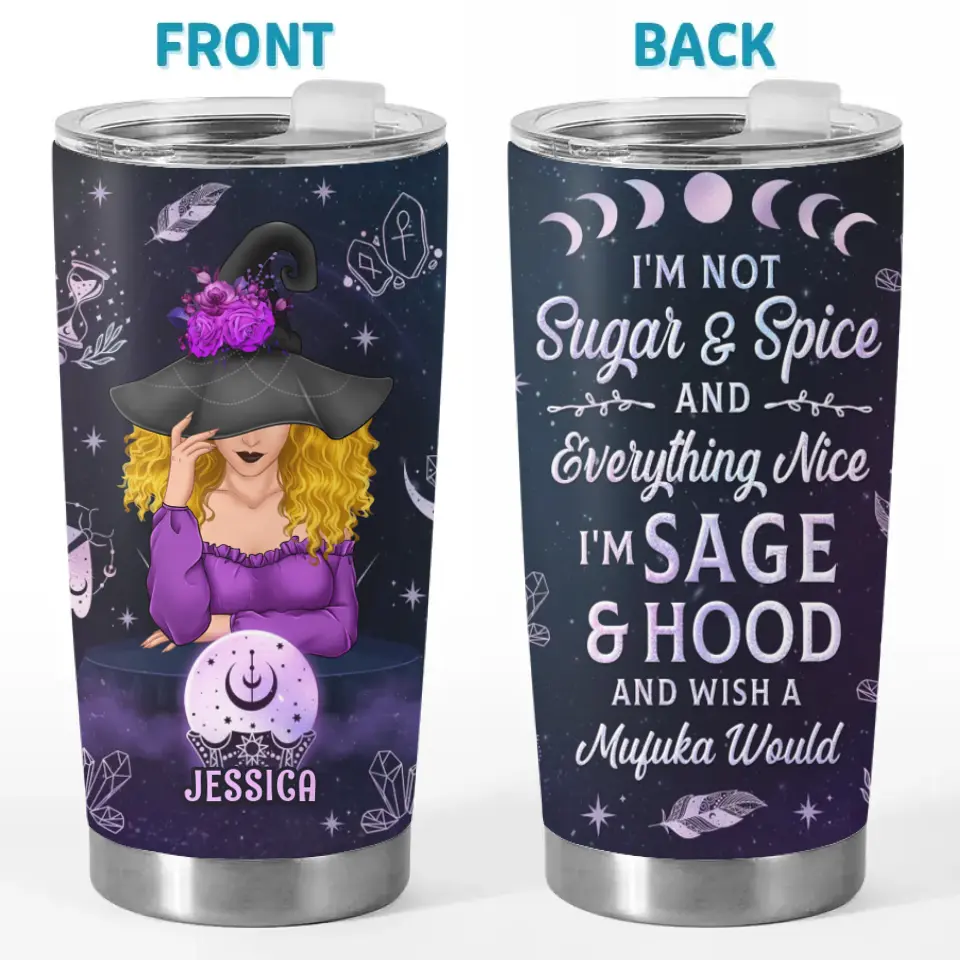 Witch Vibes Only - Personalized Custom Witch Tumbler - Halloween Gift For Witches, Yourself - Image 2
