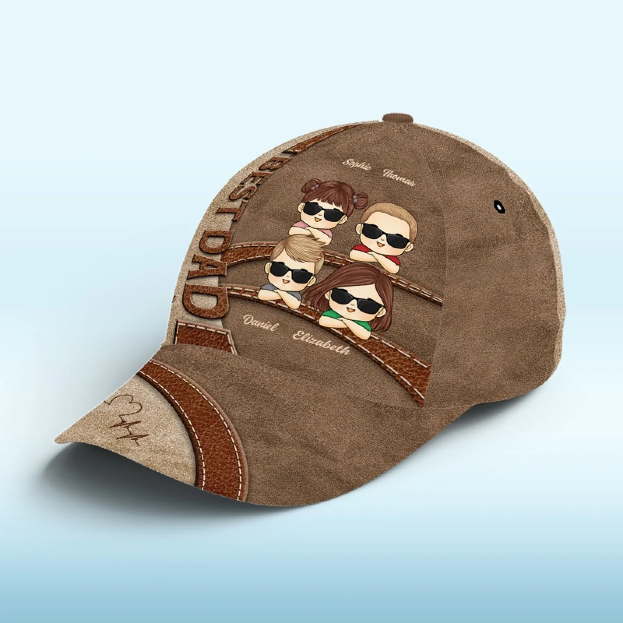 With A Dad Like You, Every Day Is Father's Day - Family Personalized Custom Hat, All Over Print Classic Cap - Father's Day, Gift For Dad, Grandpa - Image 2