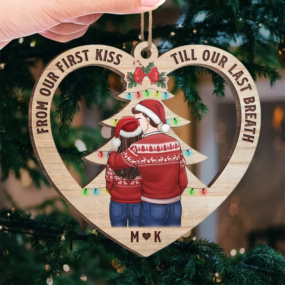 With You, Every Moment Is Special - Couple Personalized Custom Ornament - Wood Custom Shaped - Christmas Gift For Husband Wife, Anniversary - Image 4