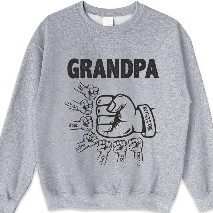 World's Best Grandpa - Family Personalized Custom Unisex T-shirt, Hoodie, Sweatshirt - Gift For Grandpa, Grandparents - Image 4