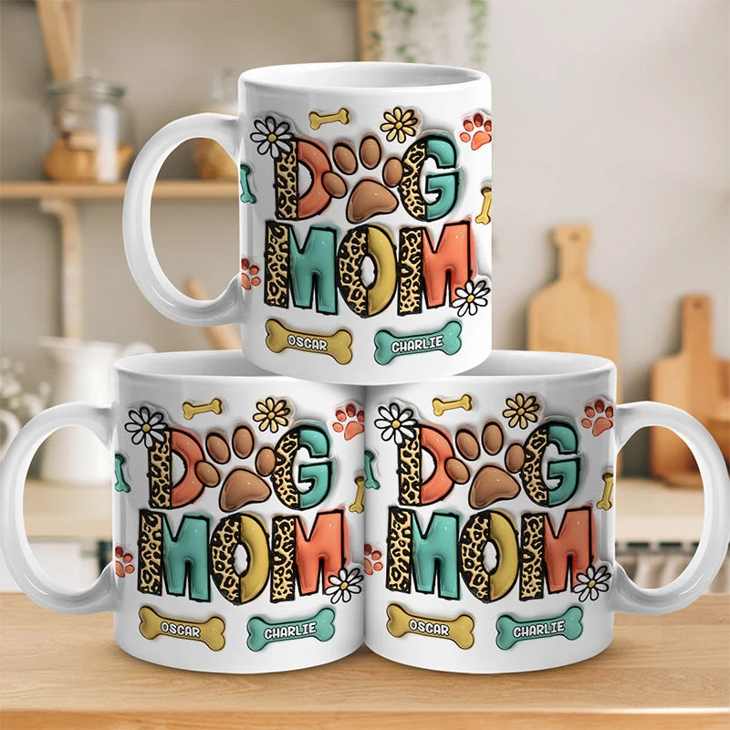 Yappy Holidays Cat Mom Dog Mom - Dog & Cat Personalized Custom 3D Inflated Effect Printed Mug - Christmas Gift For Pet Owners, Pet Lovers - Image 3