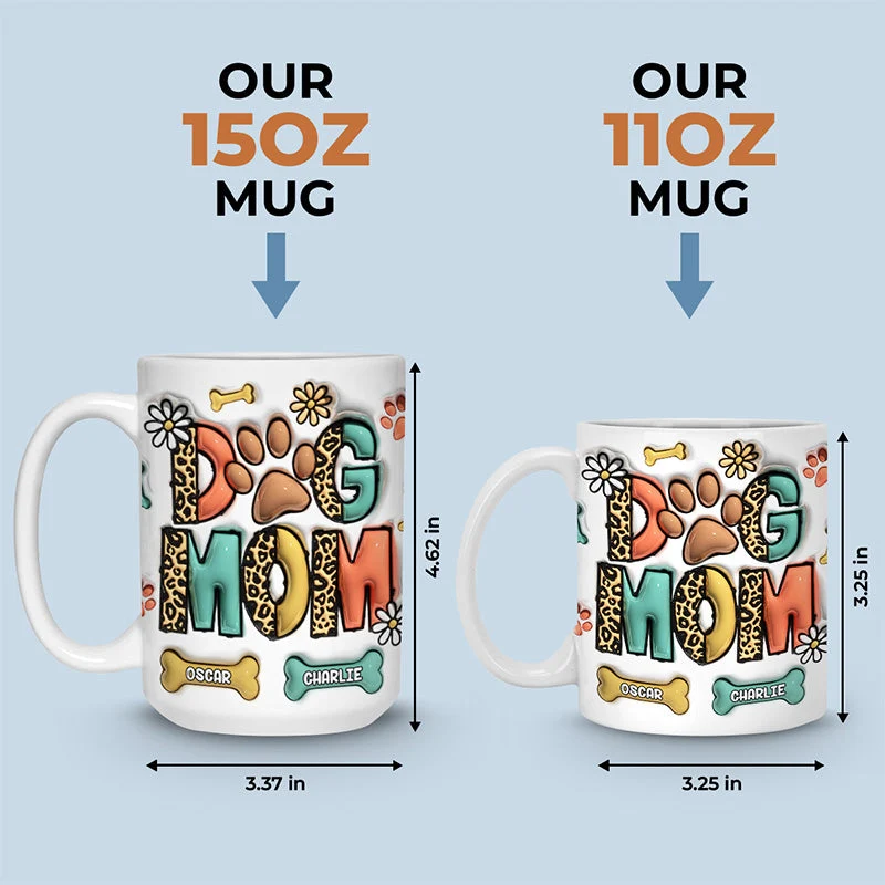 Yappy Holidays Cat Mom Dog Mom - Dog & Cat Personalized Custom 3D Inflated Effect Printed Mug - Christmas Gift For Pet Owners, Pet Lovers - Image 4