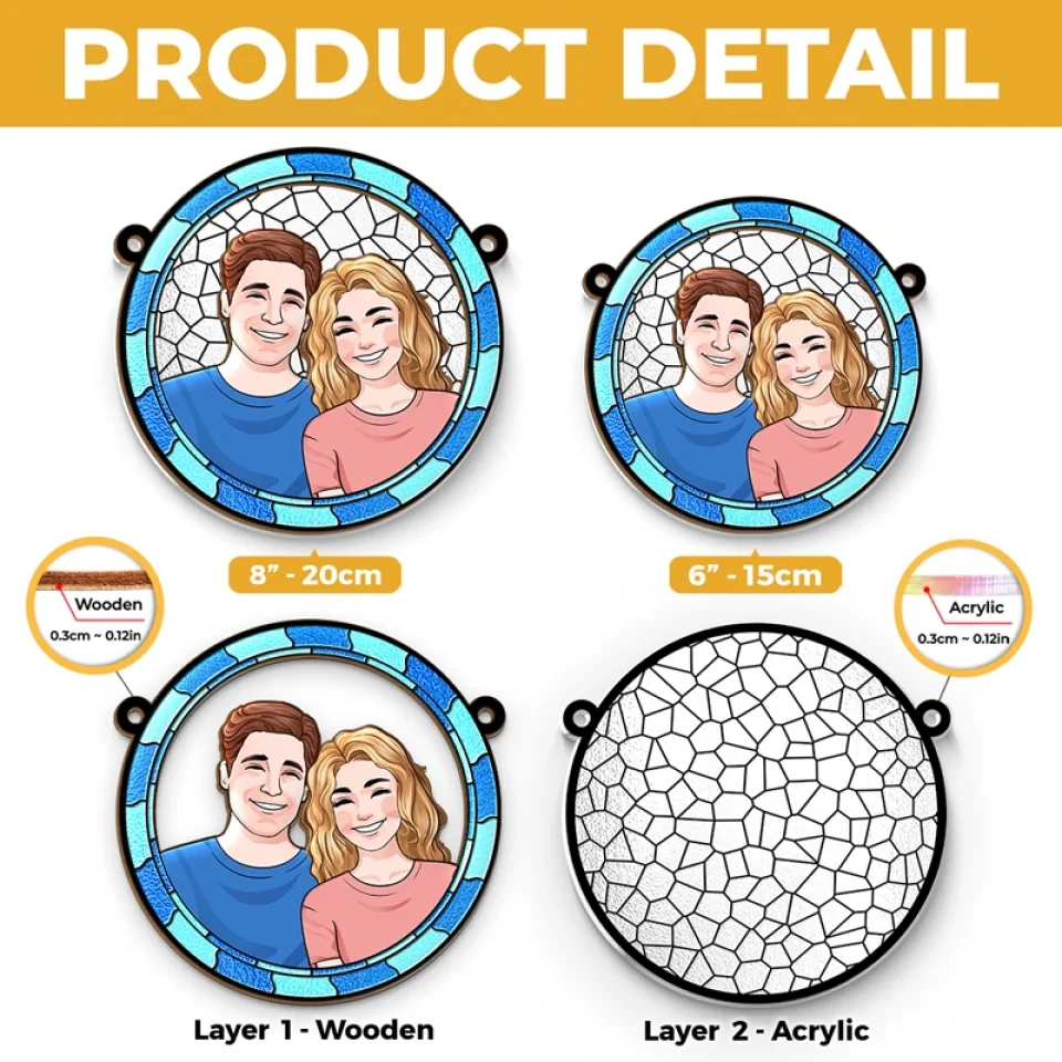 You Had Me At Hello - Couple Personalized Window Hanging Suncatcher Ornament - Christmas Gift For Husband Wife, Anniversary - Image 5