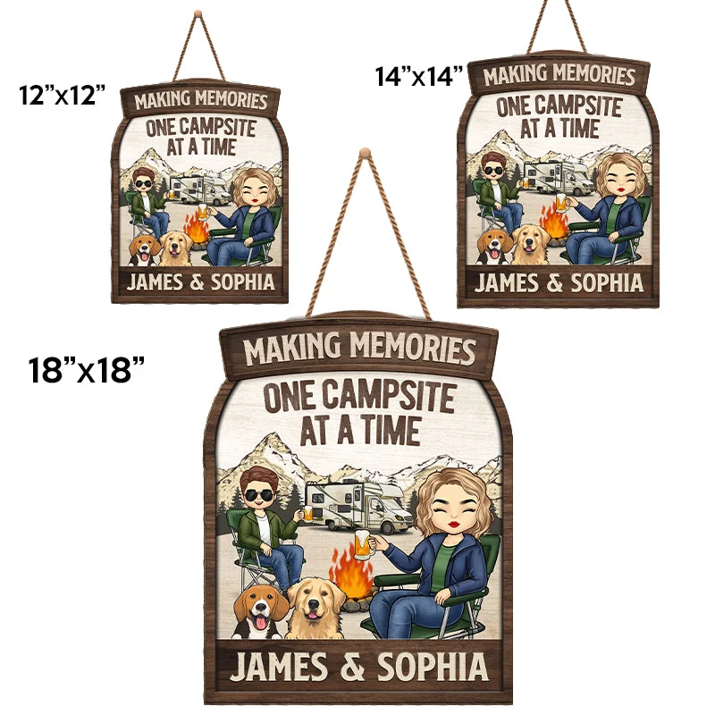 You Me And The Dogs - Camping Personalized Custom Shaped Home Decor Wood Sign - House Warming Gift For Couples, Husband Wife, Camping Lovers, Pet Owners, Pet Lovers - Image 4