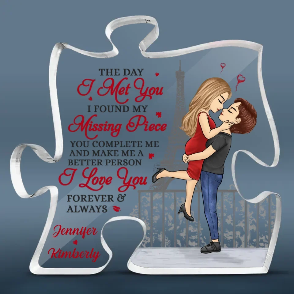 You Will Forever Be My Always - Couple Personalized Custom Puzzle Shaped Acrylic Plaque - Gift For Husband Wife, Anniversary, LGBTQ+ - Image 2