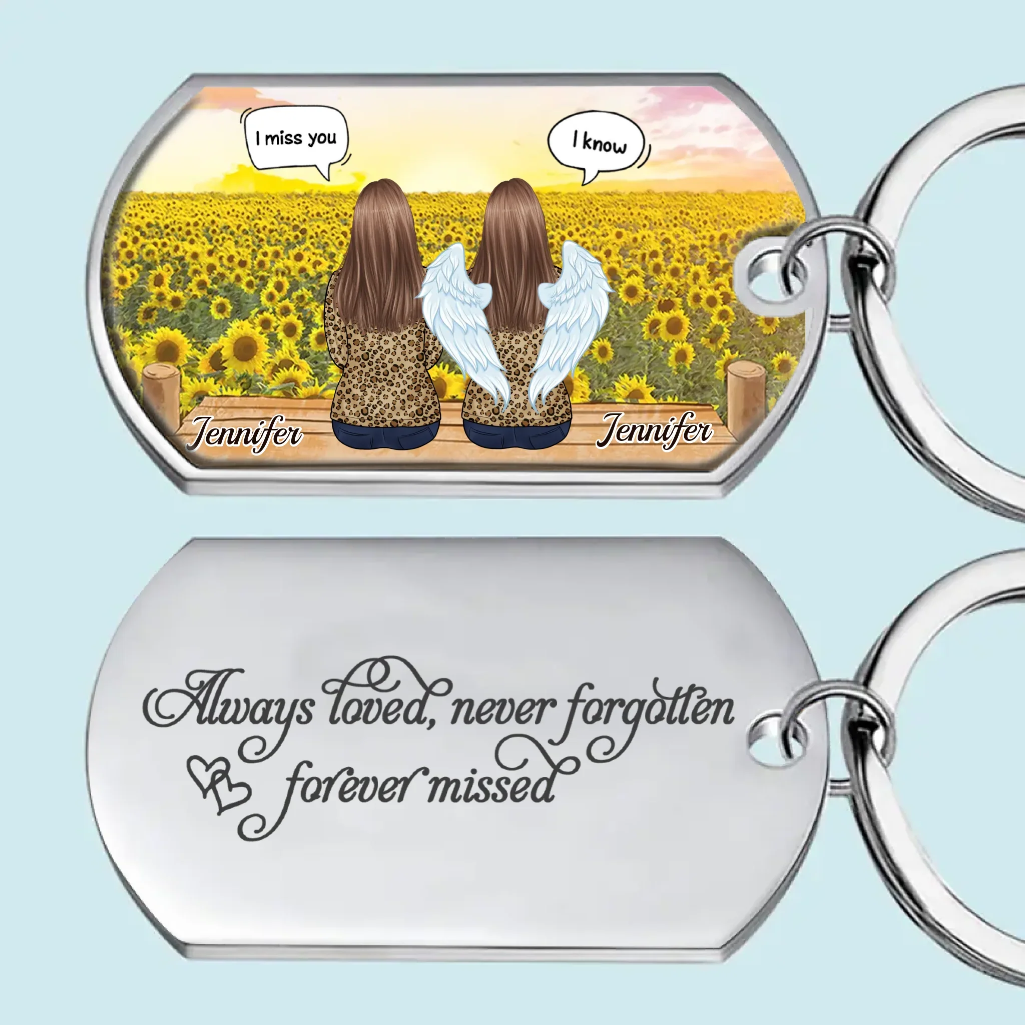 Your Spirit Lives On Forever - Memorial Personalized Custom Keychain - Sympathy Gift For Family Members - Image 2