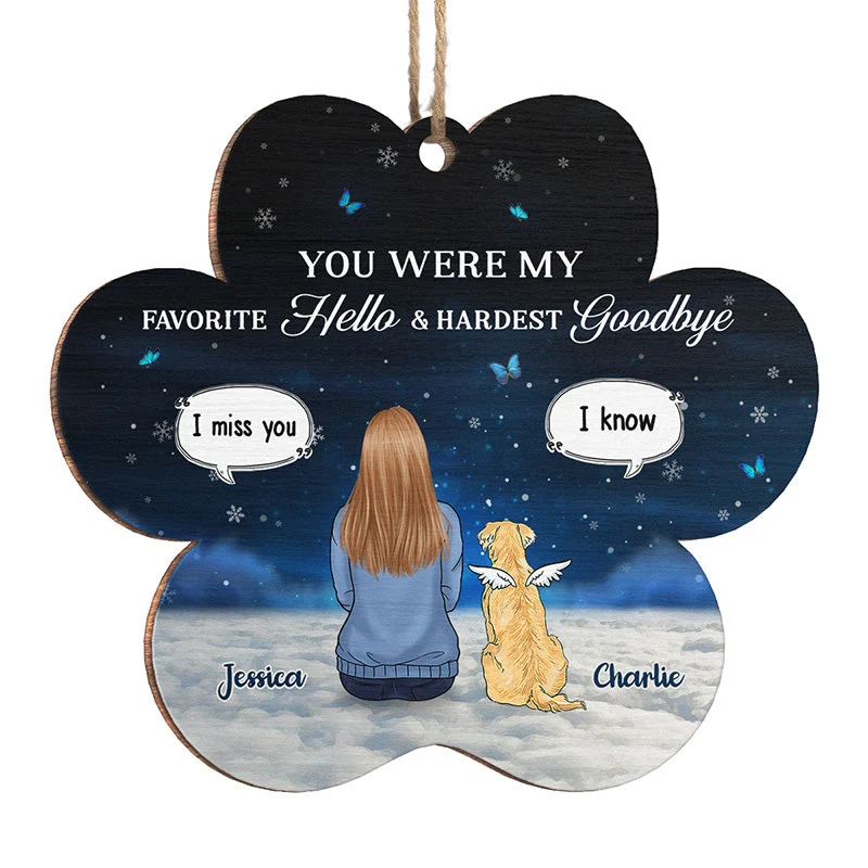 Your Unconditional Love And Playful Paws - Memorial Personalized Custom Ornament - Wood Flower Shaped - Christmas Gift, Sympathy Gift For Pet Owners, Pet Lovers - Image 2