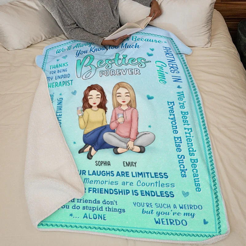 You're My Weirdo - Bestie Personalized Custom Blanket - Christmas Gift For Best Friends, BFF, Sisters - Image 4