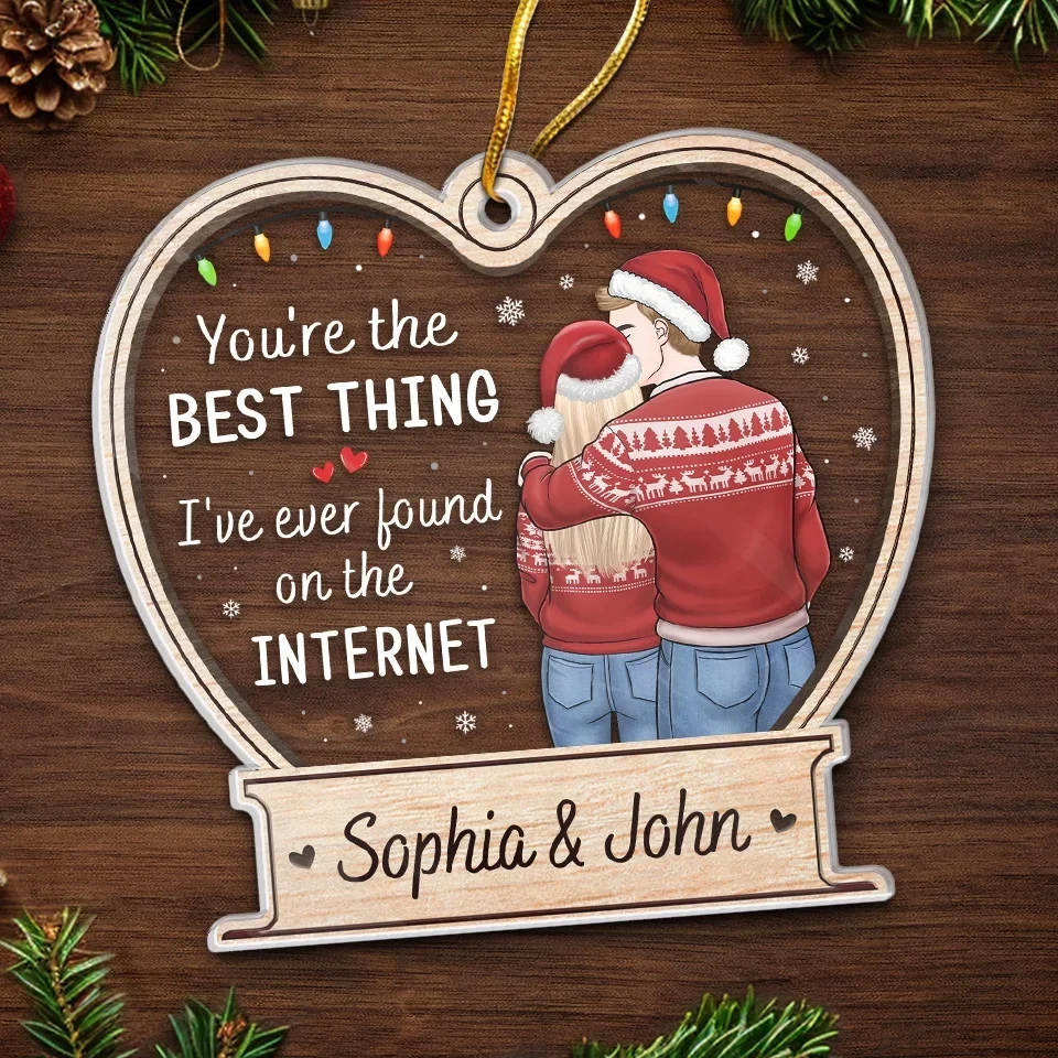 You're The Best Thing I've Ever Found - Couple Personalized Custom Ornament - Acrylic Custom Shaped - Christmas Gift For Husband Wife, Anniversary - Image 5