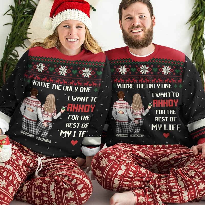 You're The Only One - Couple Personalized Custom Ugly Sweatshirt - Unisex Wool Jumper - Christmas Gift For Husband Wife, Anniversary - Image 3